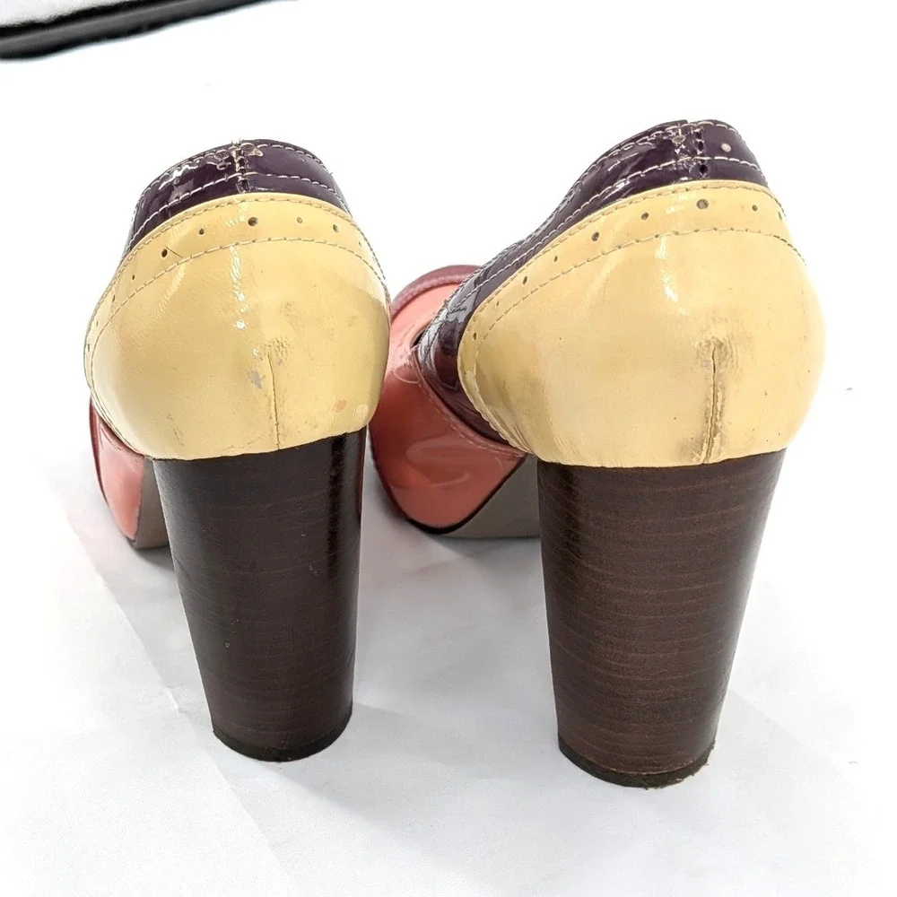 Jeffrey‎ Campbell Colorblock Platform Heels Patent Leather Pumps Size 8
